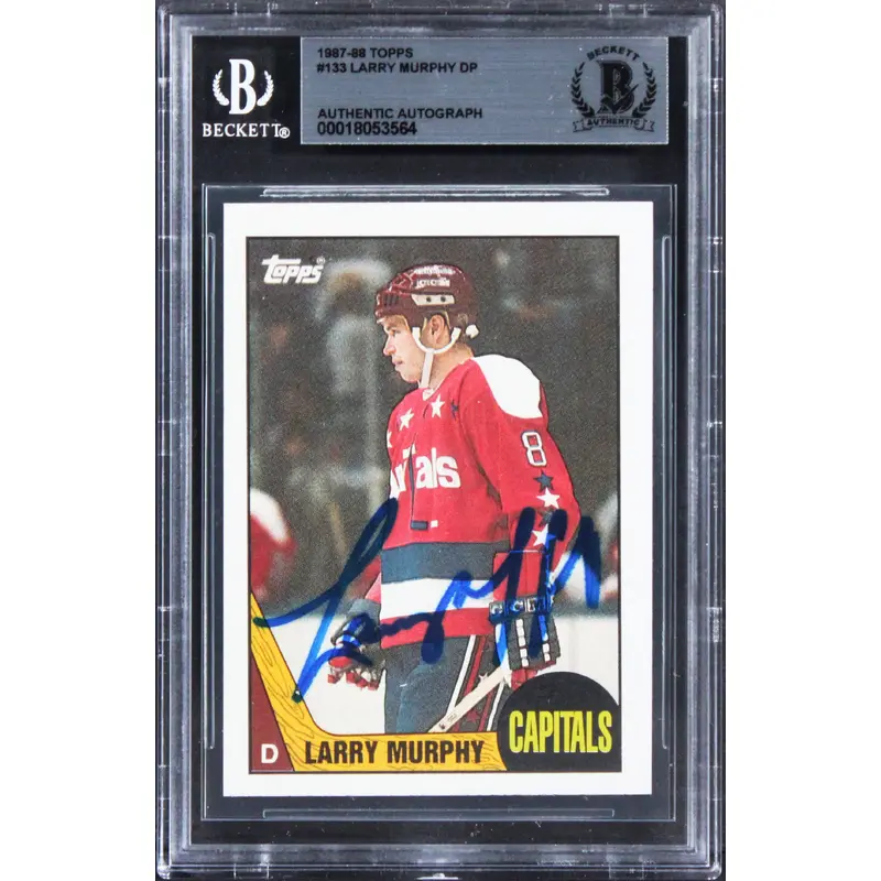 Capitals Larry Murphy Authentic Signed 1987 Topps #133 Card BAS Slabbed