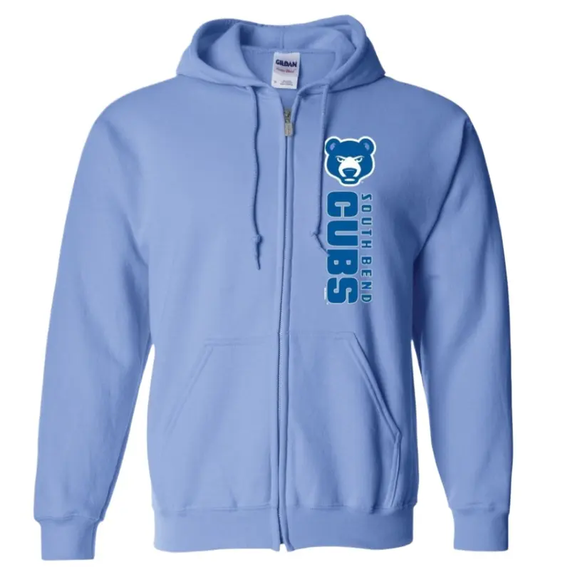 South Bend Cubs Light Blue Full Zip Hooded Sweatshirt