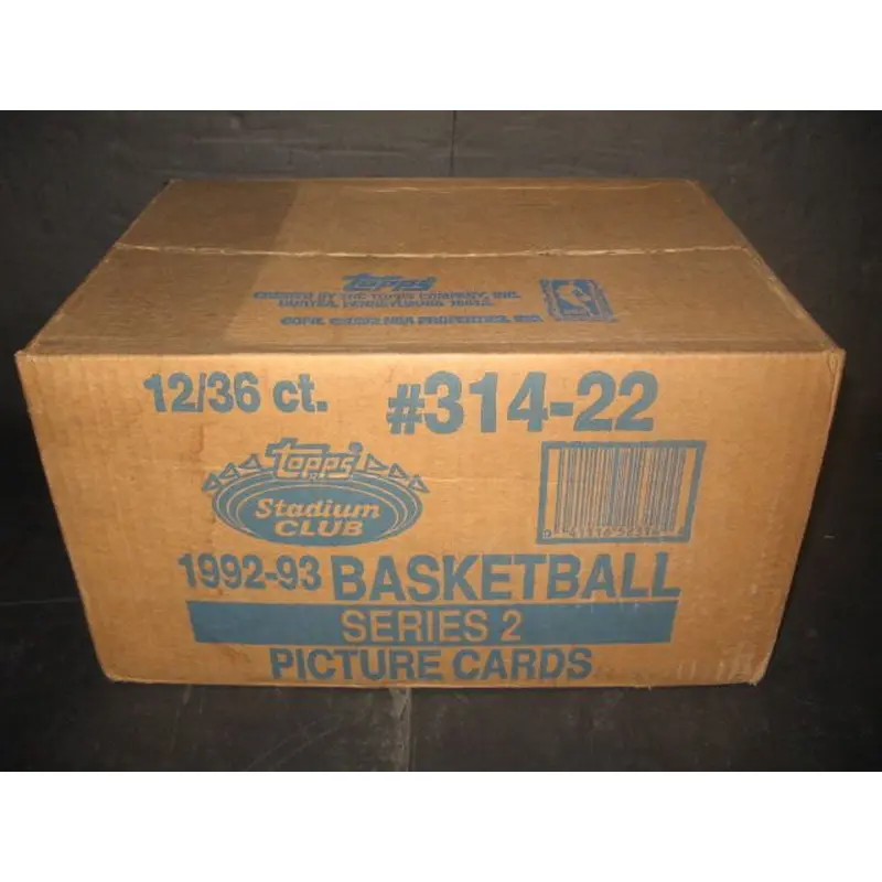 1992/93 Topps Stadium Club Basketball Series 2 Case (12 Box) (314-22)