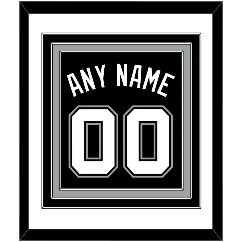 San Antonio Name & Number - Black Icon - Triple Mat 1
