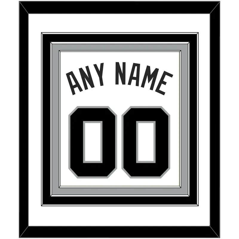 San Antonio Name & Number - Home White (1989-2002) - Triple Mat 1