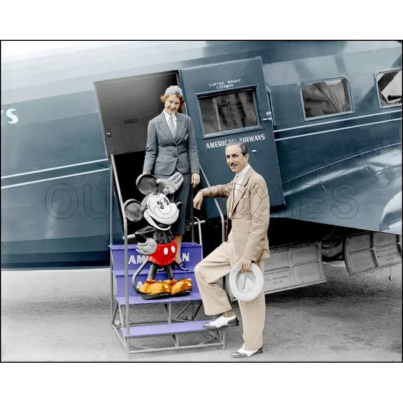 Walt Disney & Mickey Mouse Colorized 8X10 Photo - 36