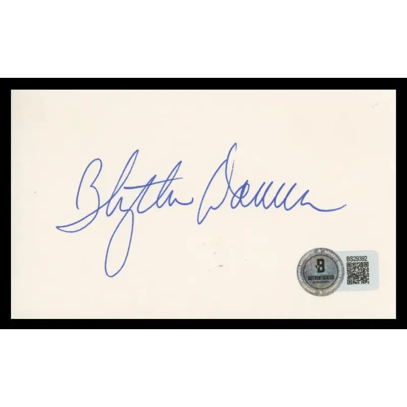 Blythe Danner Meet The Parents Authentic Signed 3x5 Index Card BAS #BS29392