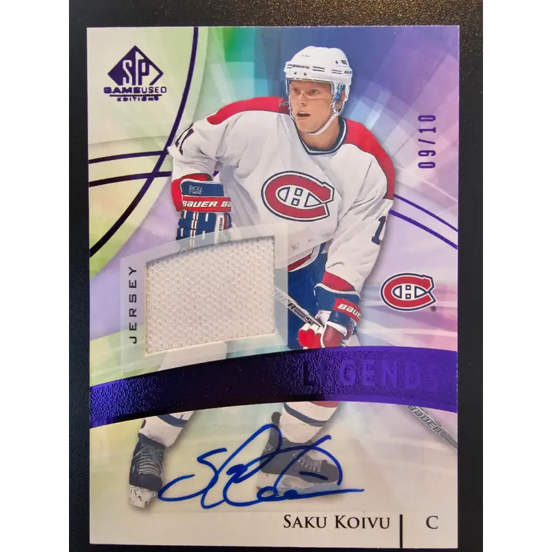 2020-21 Upper Deck SP Game Used - Purple Auto Jersey - Saku Koivu #117 /10