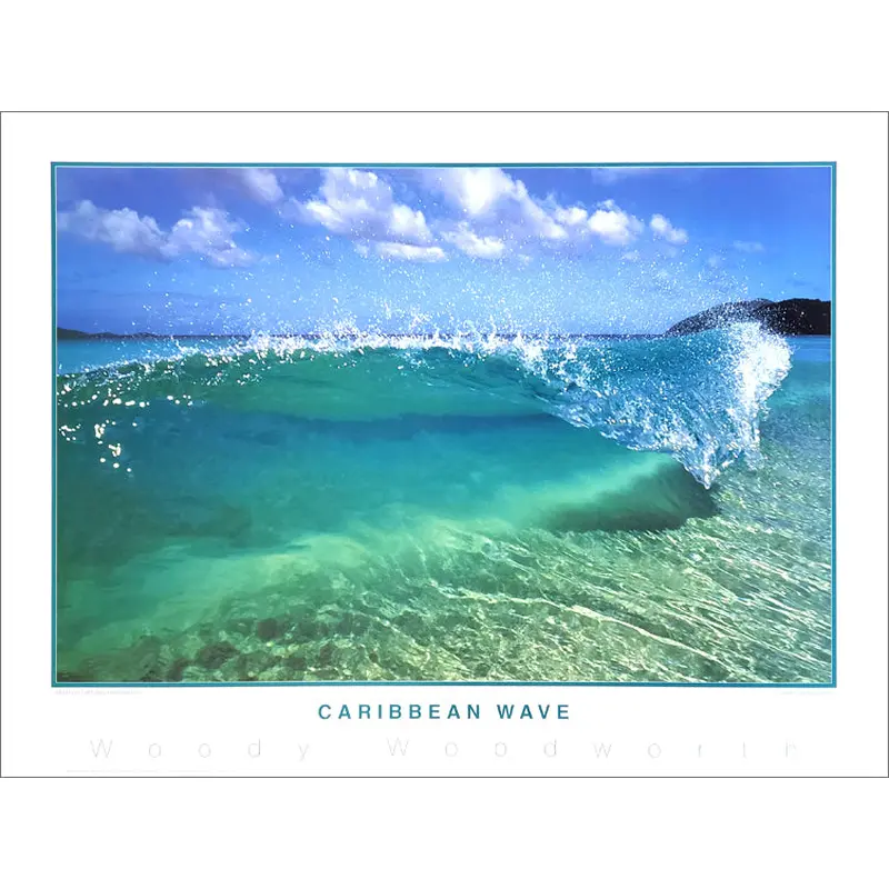 Surfing "Caribbean Wave" Ocean Wave Classic Poster Print - Creation Captured