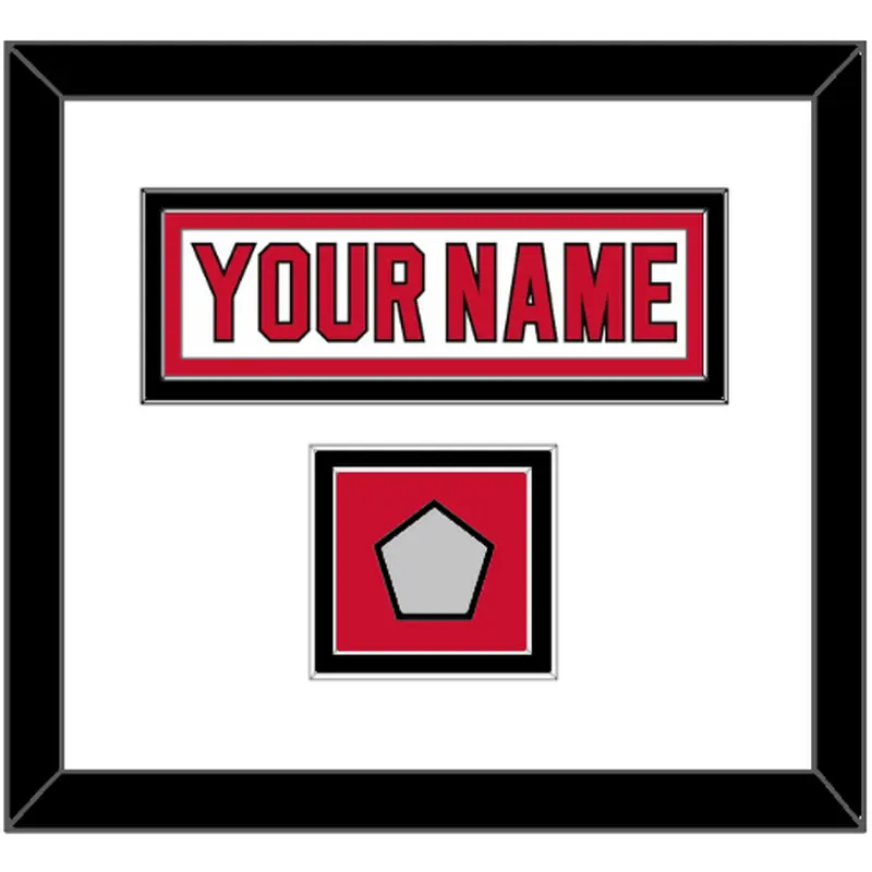 New Jersey Nameplate & Stanley Cup Finals Patch - Home White (1992-2007) - Double Mat 1