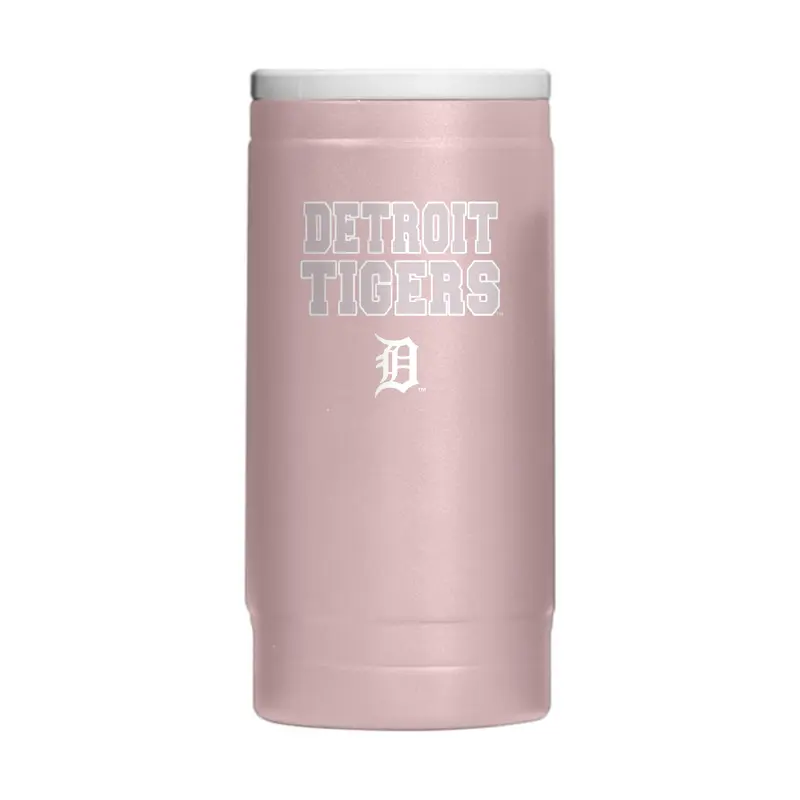 Detroit Tigers Stencil Powder Coat Slim Can Coolie