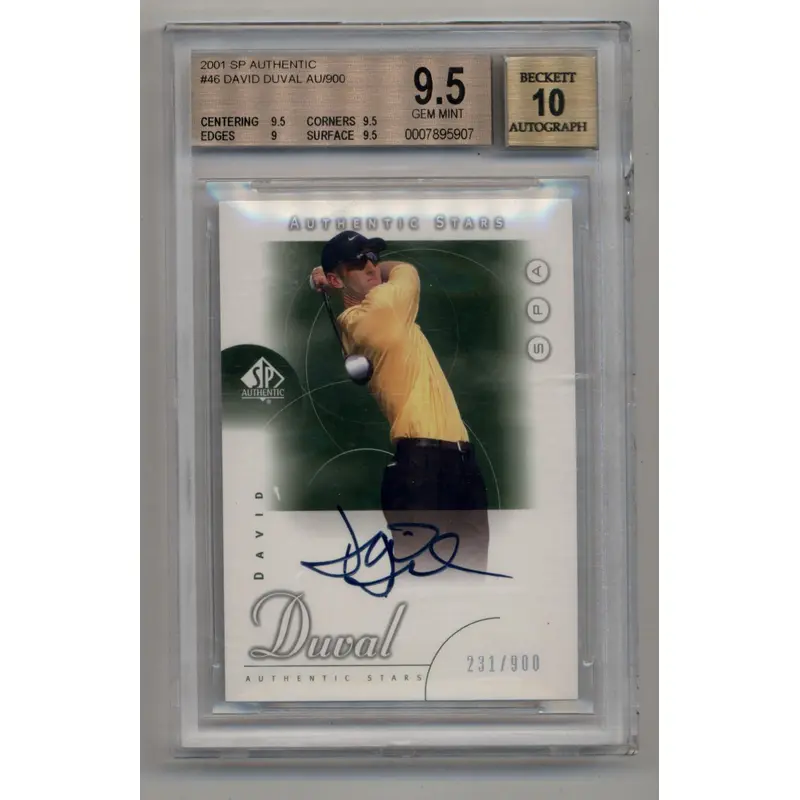 David Duval 2001 SP Authentic #46 Auto 231/900 BGS 9.5 Gem Mint