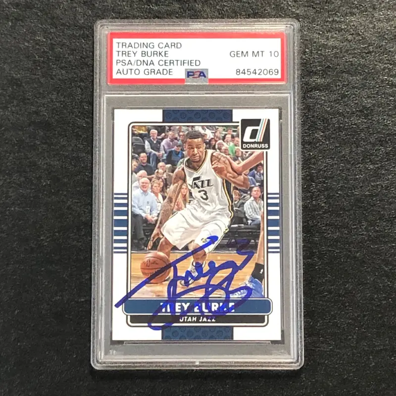 2014-15 Donruss Basketball #127 Trey Burke Signed Card AUTO 10 PSA Slabbed Jazz
