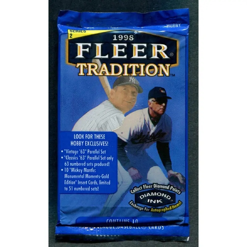 1998 Fleer Tradition Baseball Unopened Series 2 Pack (Hobby) (10)