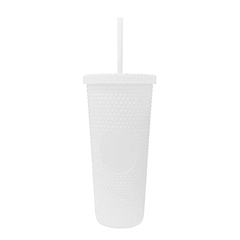 Plain White 24oz Studded Tumbler