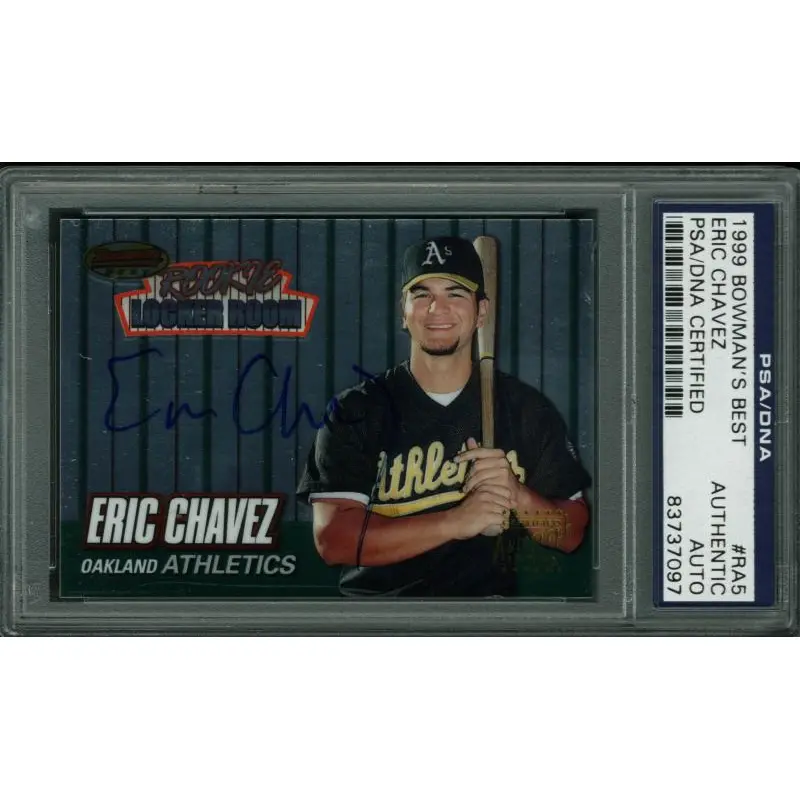 Athletics Eric Chavez Signed Card 1999 Bowman'S Best Rc #Ra5 PSA/DNA Slabbed