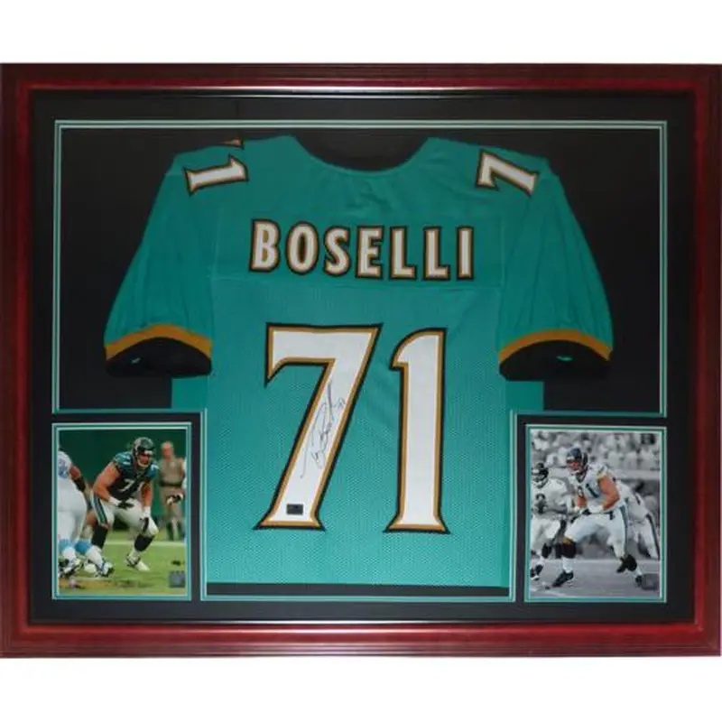Tony Boselli Autographed Jacksonville Jaguars (Teal #71) Deluxe Framed Jersey