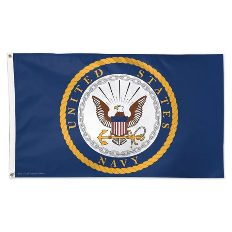 United States Navy Official American Military Emblem Logo DELUXE FLAG - Wincraft Inc.