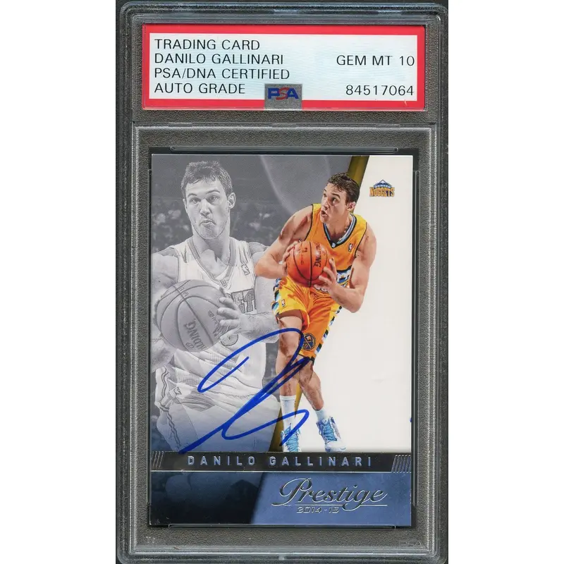 2014-15 Panini Prestige #28 Danilo Gallinari Signed AUTO 10 PSA Slabbed Nuggets