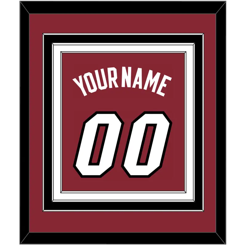 Miami Name & Number - Alternate Red (2009-2017) - Triple Mat 4