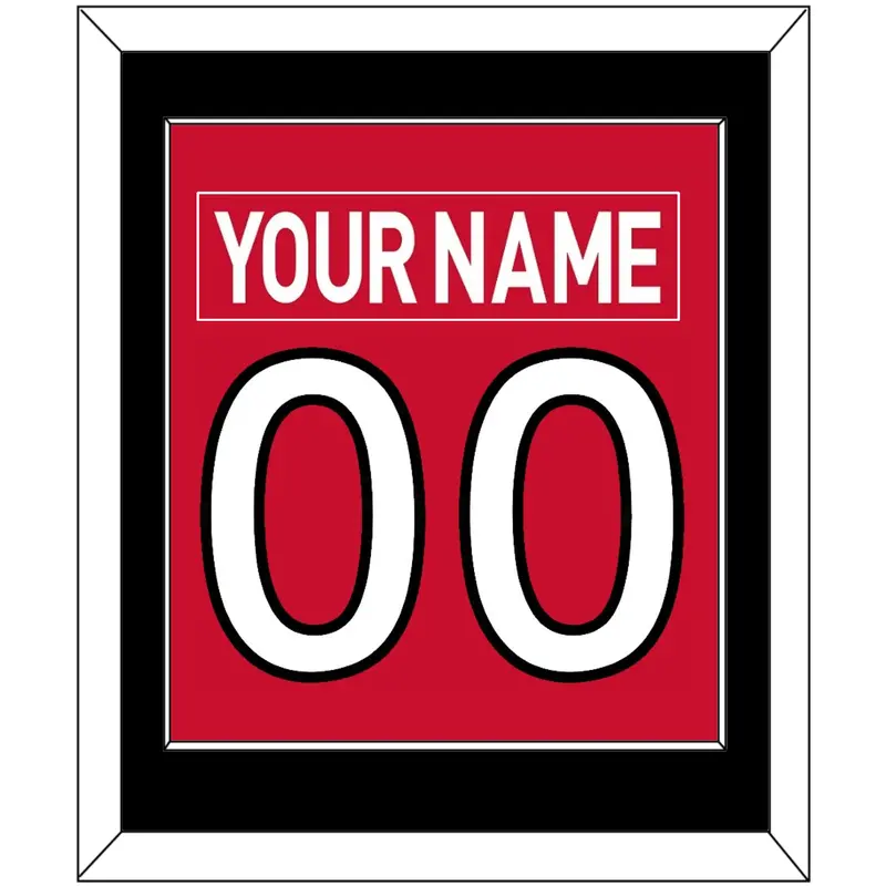 Ottawa Nameplate & Number (Back) Combined - Home Red (2007-2017) - Single Mat 2