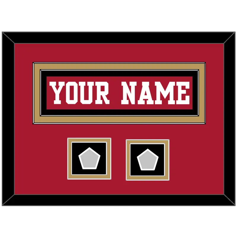 San Francisco Nameplate & 2 Super Bowl Patches - Home Red - Double Mat 5