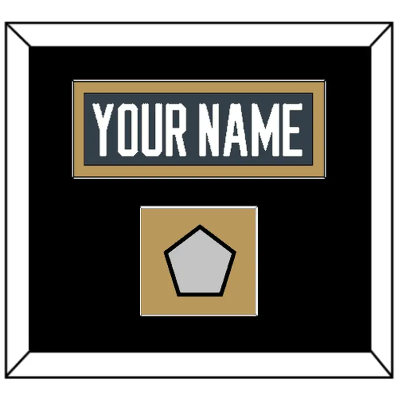 Vegas Nameplate & 2023 Stanley Cup Champions Patch - Home Steel Gray - Single Mat 3