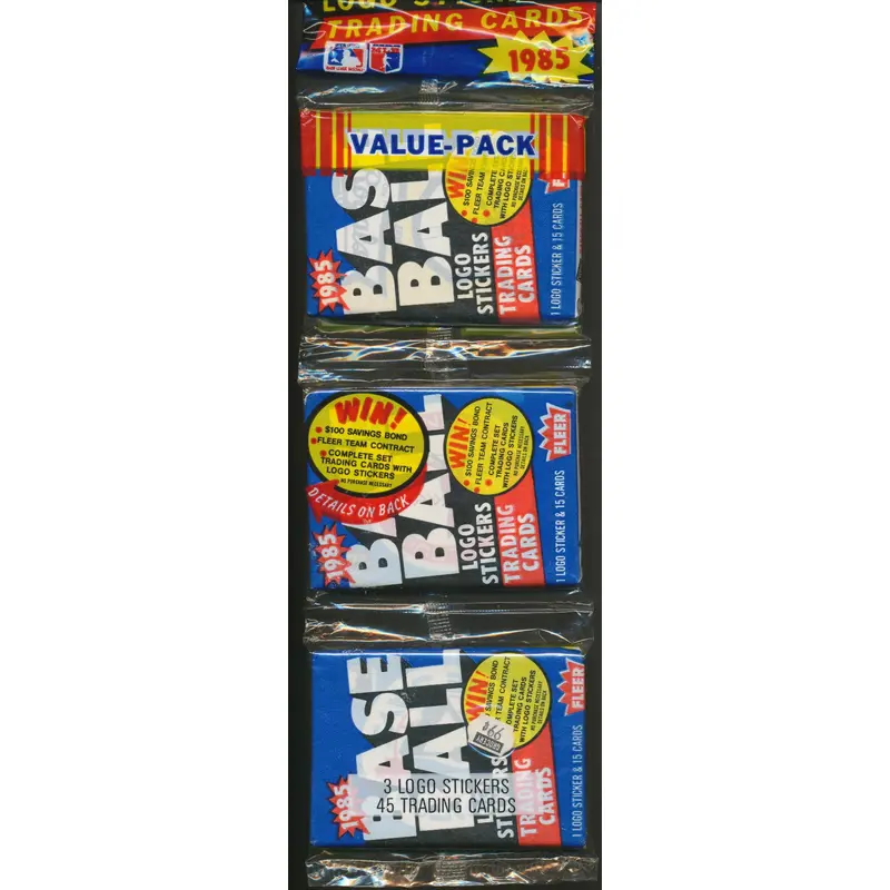 1985 Fleer Baseball Unopened Wax Pack Rack Pack