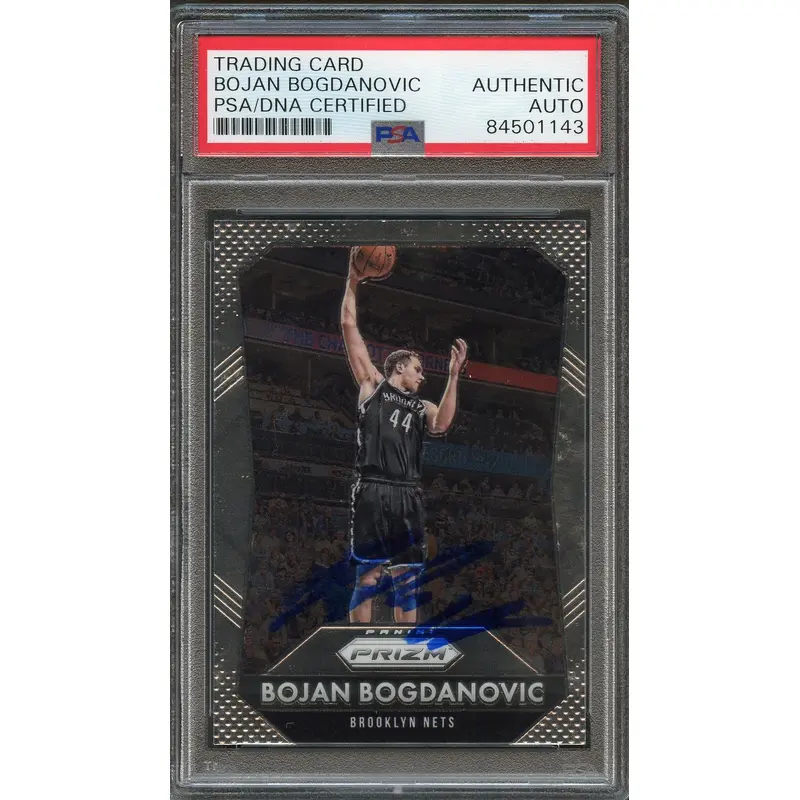 2015-16 Panini Prizm #208 Bojan Bogdanovic Signed Card AUTO PSA Slabbed Nets
