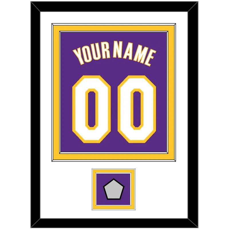 Los Angeles Name & Number With Trophy Patch - Road Purple (1999-2004) - Double Mat 1