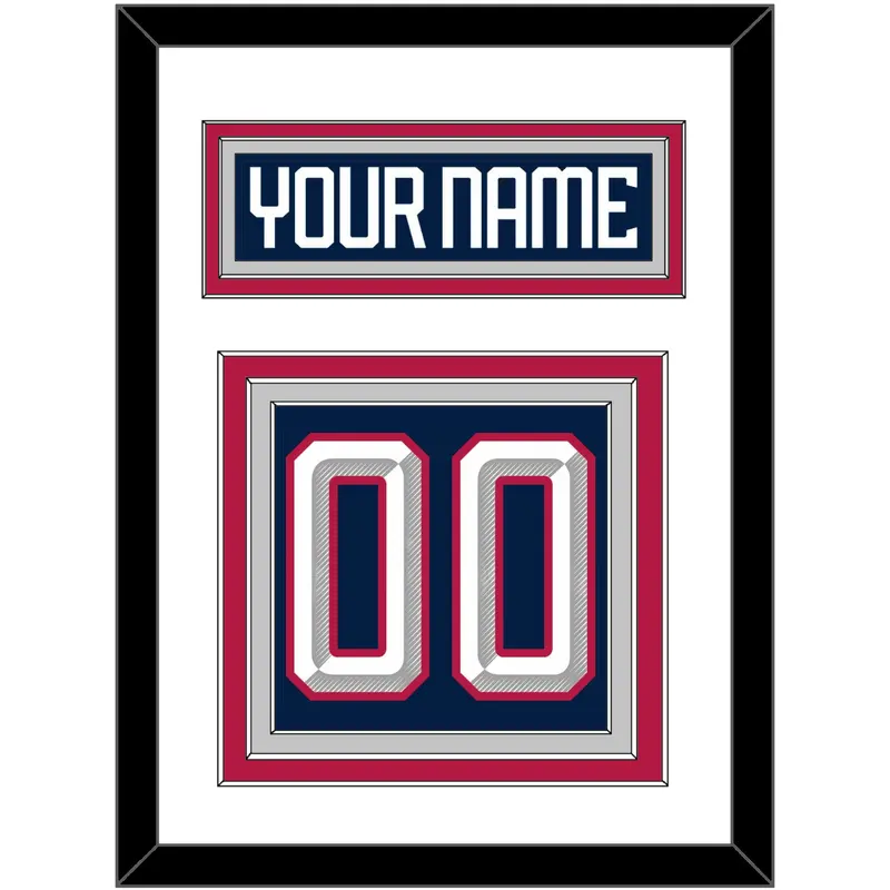 United States Men's Hockey Nameplate & Number (Back) - 2025 4 Nations Blue - Triple Mat 2