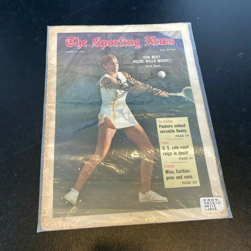 Chris Evert Signed Autographed Vintage 1972 The Sporting News Newspaper