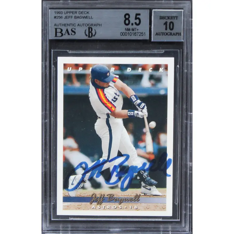 Astros Jeff Bagwell Signed 1993 Upper Deck #256 Card Graded 8.5 Auto 10 BAS Slab