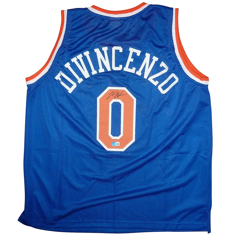 Donte Divincenzo Autographed New York (Blue #0) Custom Jersey - Beckett