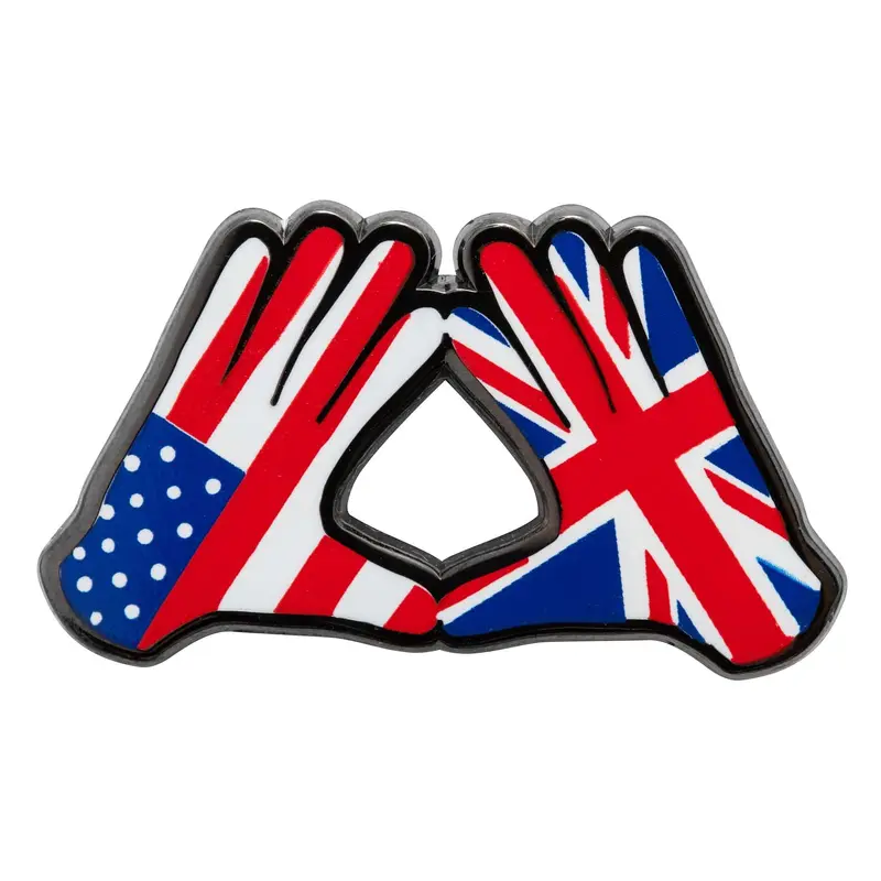 New Era Flag Hands Red Pin Badge