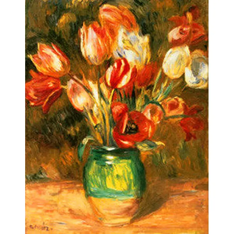 Tulips in a Vase (c.1895) by Pierre-Auguste Renoir 16x20 Poster Print