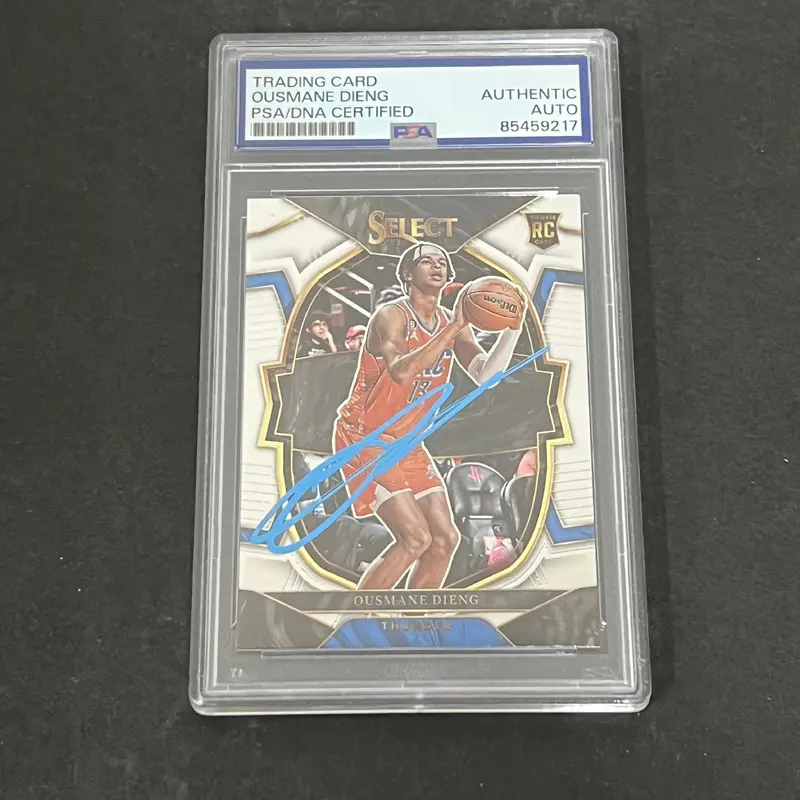 2022-2023 Panini Select #76 Ousmane Dieng Signed Card PSA AUTO RC Slabbed Thunder