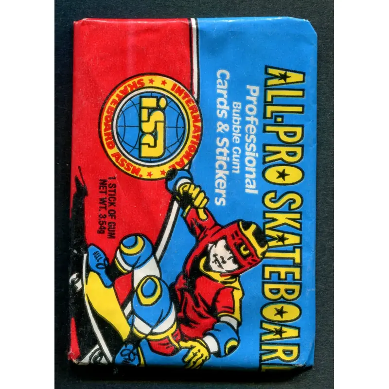 1978 Donruss All Pro Skateboard Unopened Wax Pack
