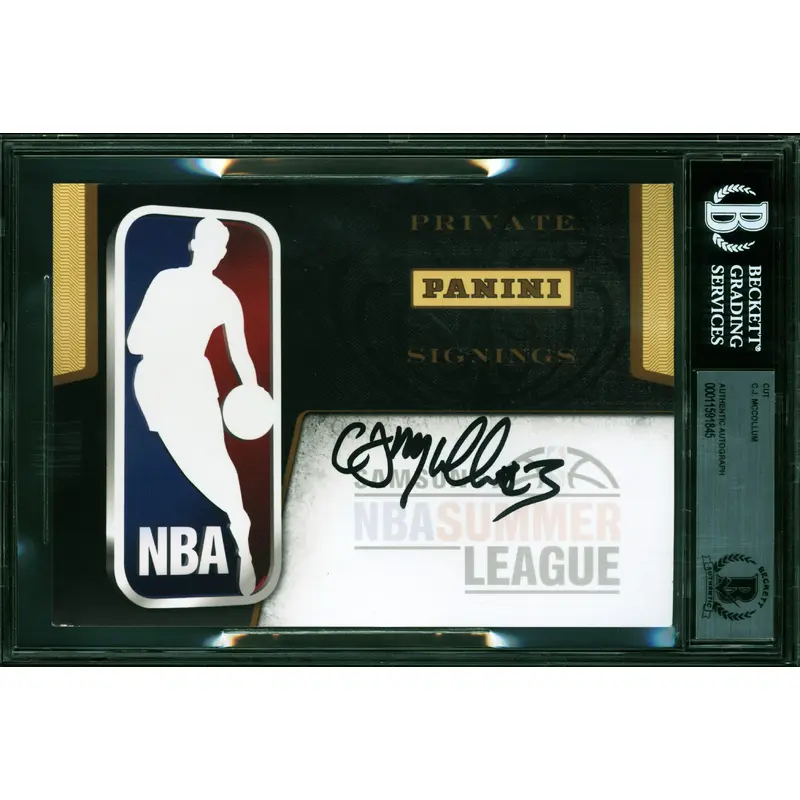 Blazers C.J. McCollum Authentic Signed 5x7 Cut Signature BAS Slabbed