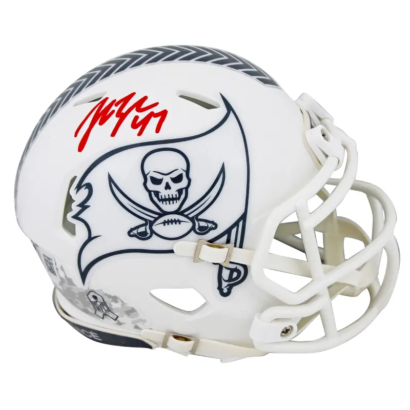 Buccaneers John Lynch Signed  Salute To Service III Speed Mini Helmet BAS Wit