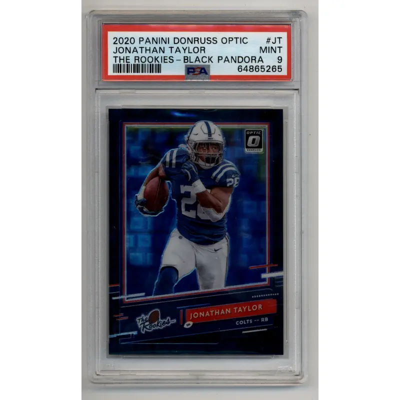 Jonathan Taylor 2020 Donruss Optic The Rookies Black Pandora 12/25 PSA 9 Mint