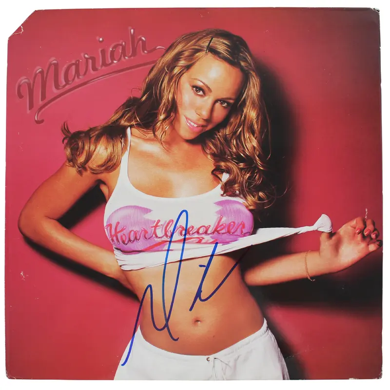 Mariah Carey Authentic Signed Heartbreaker Album Cover Autographed BAS #BF88121