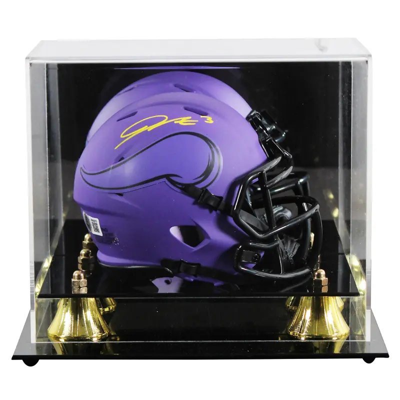 Vikings Jordan Addison Signed Rave Speed Mini Helmet W/ Case BAS Witnessed