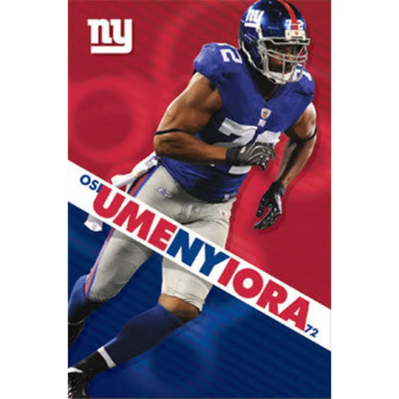 Osi Umenyiora "72 Action" New York Giants NFL Football Poster - Costacos 2009