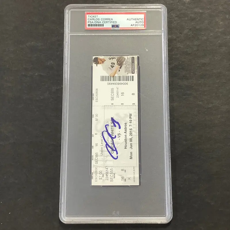 Carlos Correa signed MLB Debut Ticket PSA/DNA Houston Astros autographed