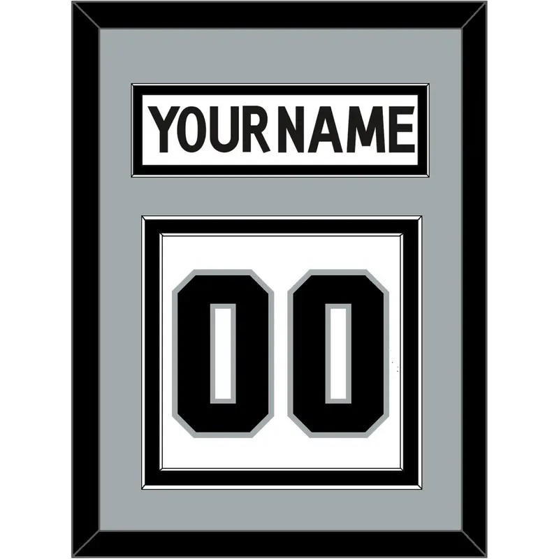 Los Angeles Nameplate & Number (Back) - Road White (2011-2017) - Double Mat 3