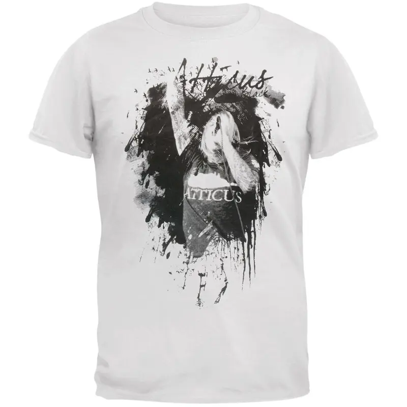Atticus Black - Splatter Portrait White T-Shirt