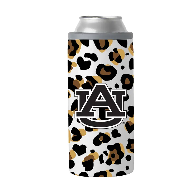 Auburn 12oz Neutral Leopard Slim Can Coolie