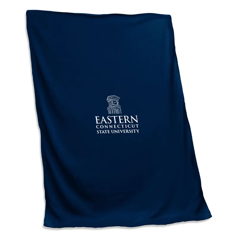 Eastern Connecticut Navy Sweatshirt Blanket (Screened)