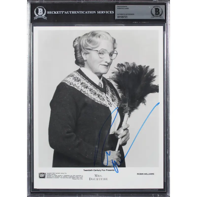 Robin Williams Mrs. Doubtfire Authentic Signed 8x10 Photo BAS Slabbed