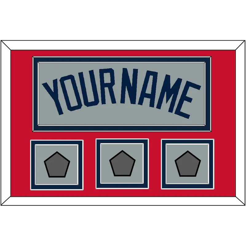 Boston Name & Three World Series Champions Patches - Road Gray (2009-2013) - Double Mat 2