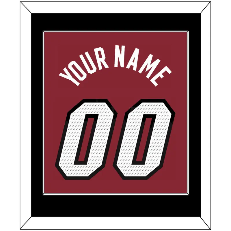 Miami Name & Number - Red Statement - Single Mat 2