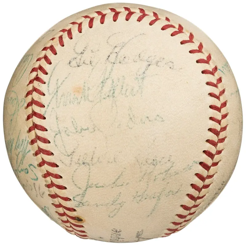 1955 Brooklyn Dodgers W.S. Champs Team Signed Baseball Jackie Robinson PSA DNA