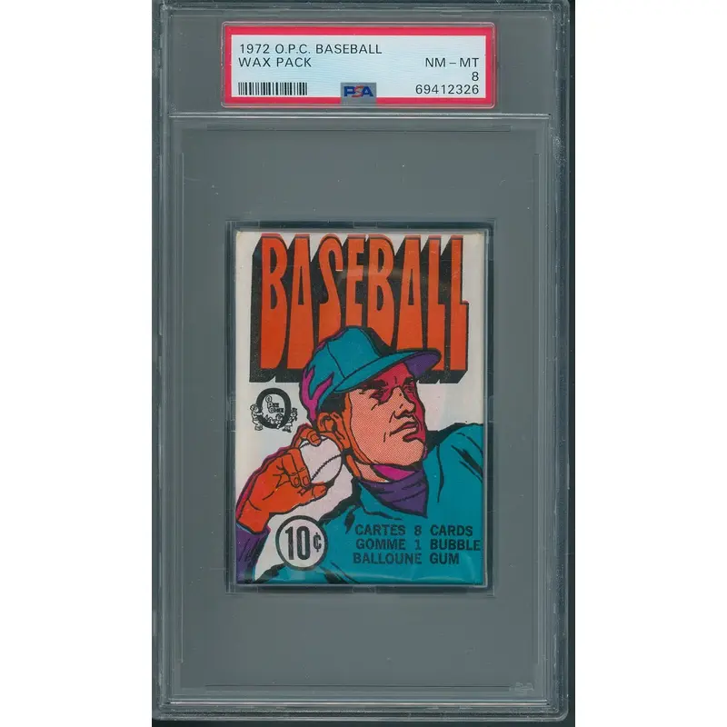 1972 OPC O-Pee-Chee Baseball Unopened Wax Pack PSA 8